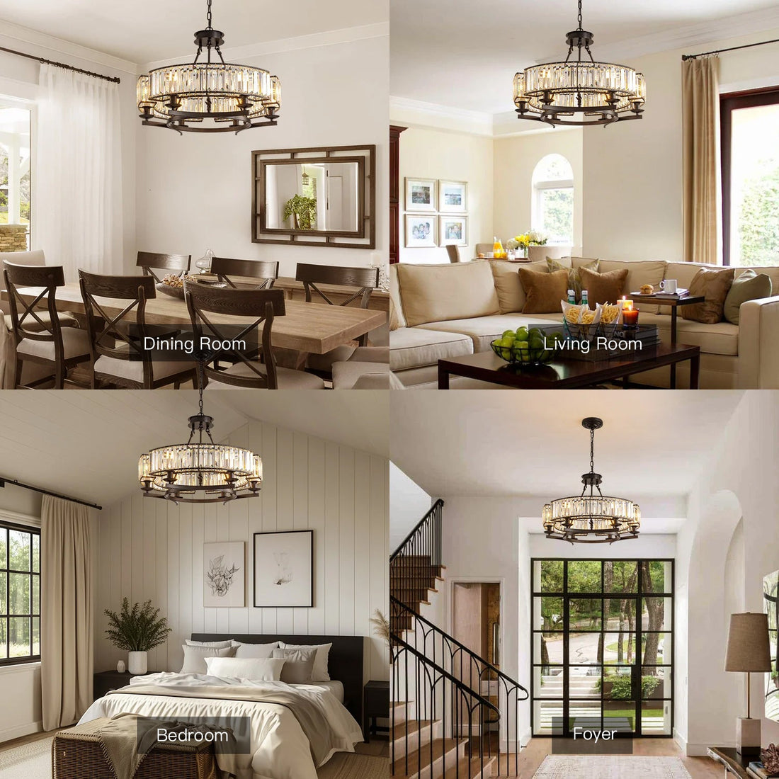 Rustic Crystal Wagon Wheel Chandelier - LM1034 - Lumora