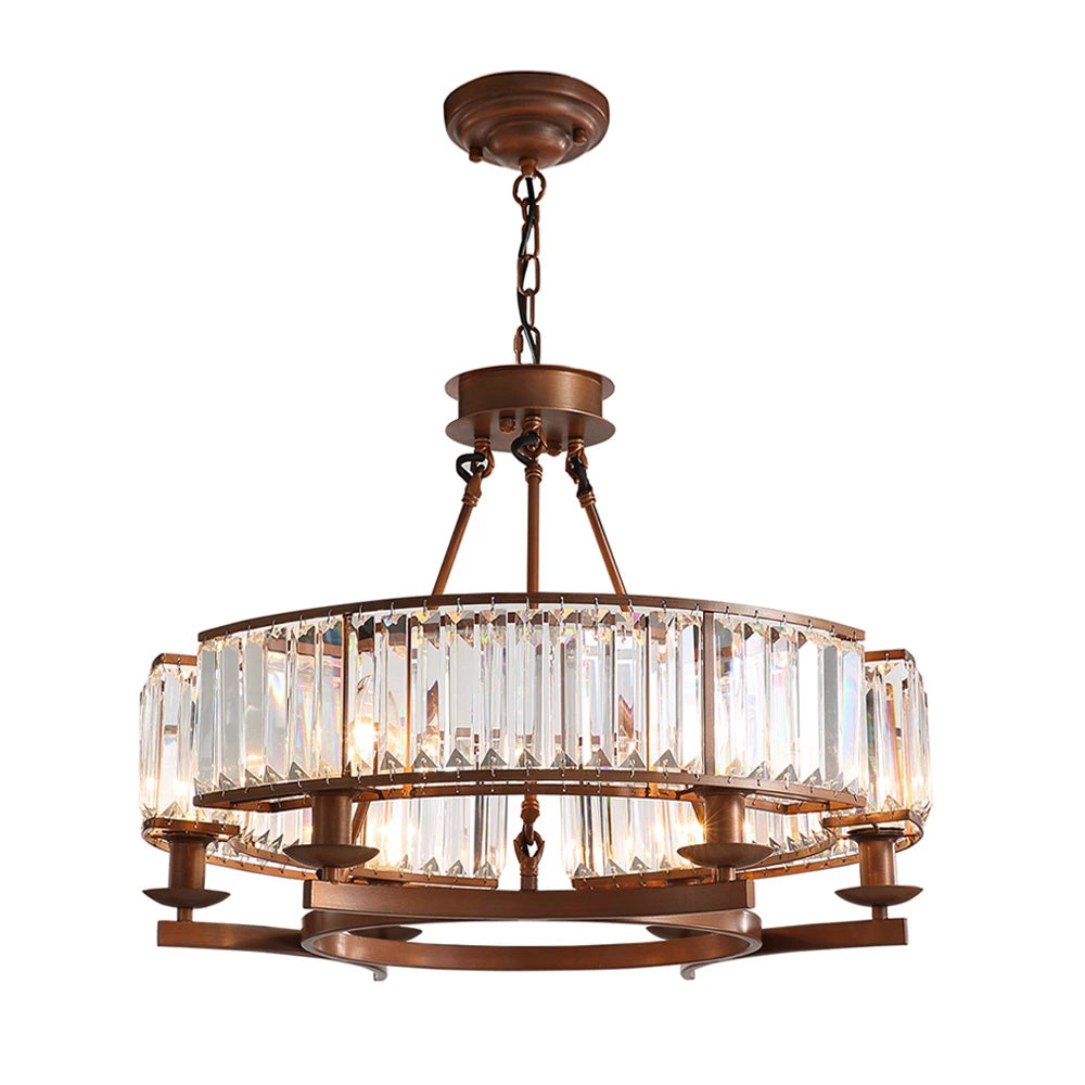Rustic Crystal Wagon Wheel Chandelier - LM1034 - Lumora