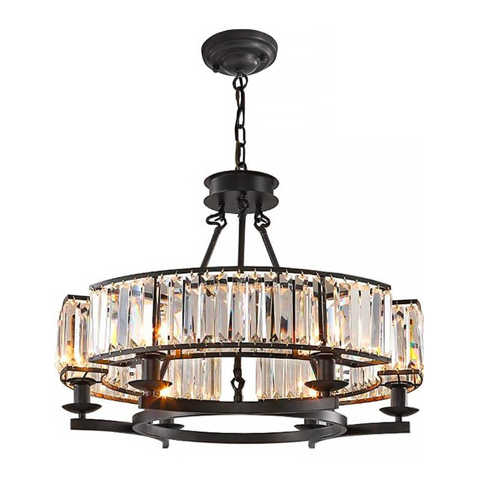 Rustic Crystal Wagon Wheel Chandelier - LM1034 - Lumora