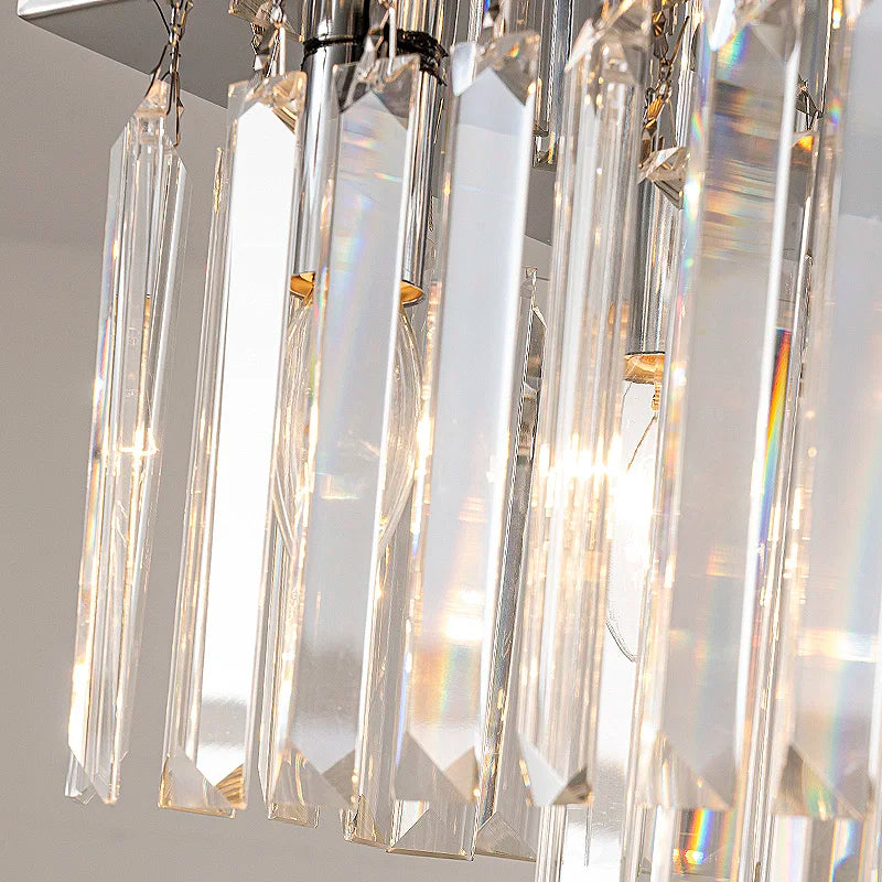 Modern Silver Rectangular Crystal Chandelier – LM1059 - Lumora