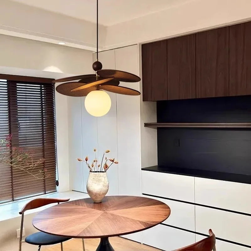 Japanese Wooden Leaf Pendant Light - LM1127