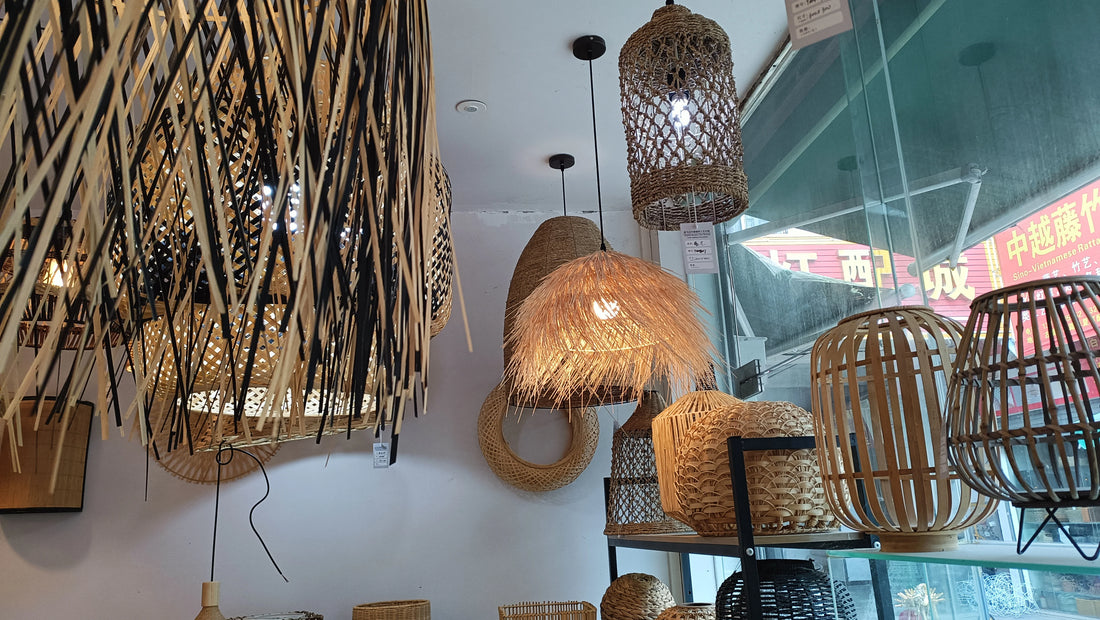 Japanese Style Hand-Knitted Wicker Pendant Light - LM1061 - Lumora