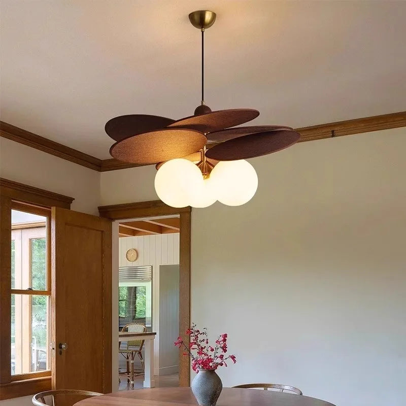 Japanese Wooden Leaf Pendant Light - LM1127