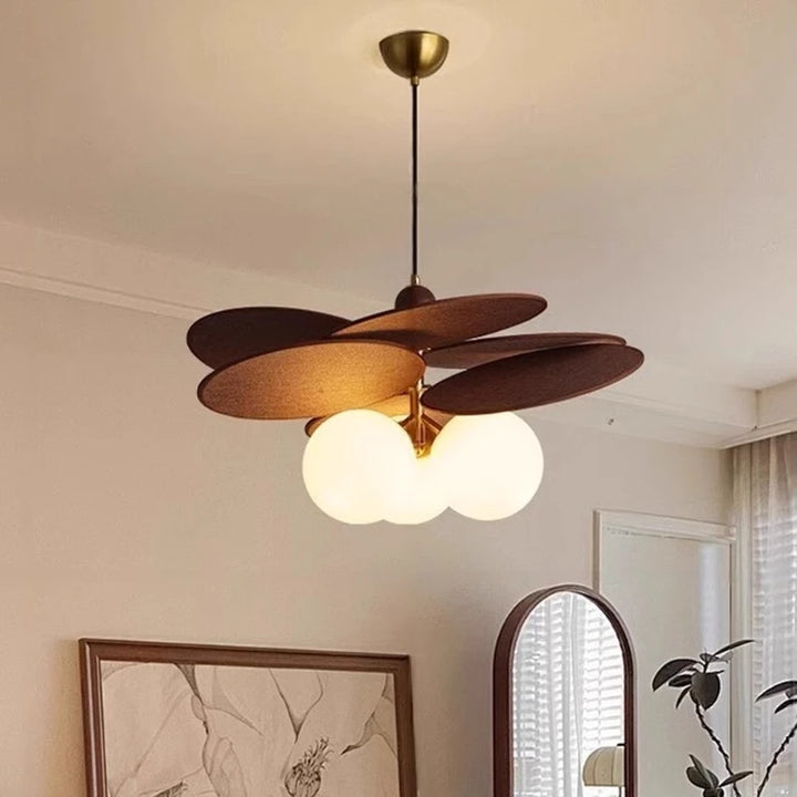 Japanese Wooden Leaf Pendant Light - LM1127