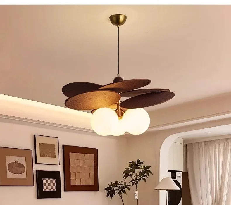 Japanese Wooden Leaf Pendant Light - LM1127