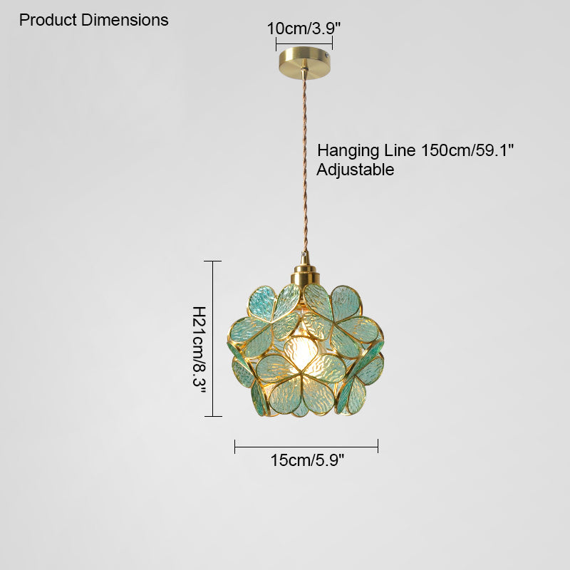 Art Deco Stained Glass Flower Pendant Light – LM1063