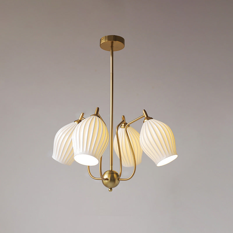 Luxury Modern Copper Chandelier with Frosted Glass Shades - LM1072 - Lumora