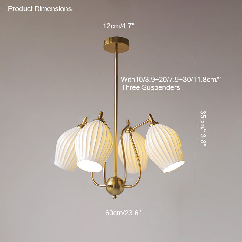 Luxury Modern Copper Chandelier with Frosted Glass Shades - LM1072 - Lumora