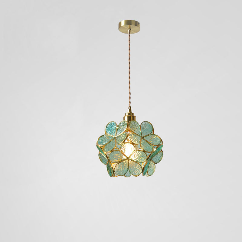 Art Deco Stained Glass Flower Pendant Light – LM1063