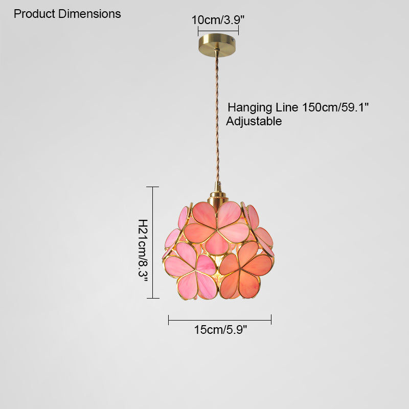Art Deco Stained Glass Flower Pendant Light – LM1063