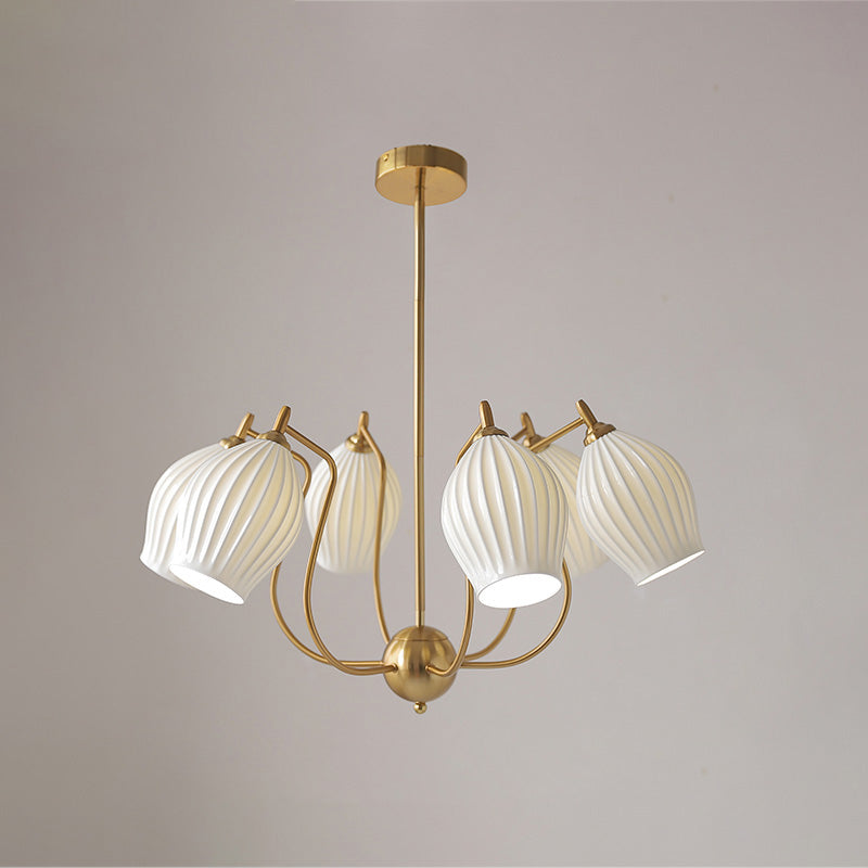 Luxury Modern Copper Chandelier with Frosted Glass Shades - LM1072 - Lumora