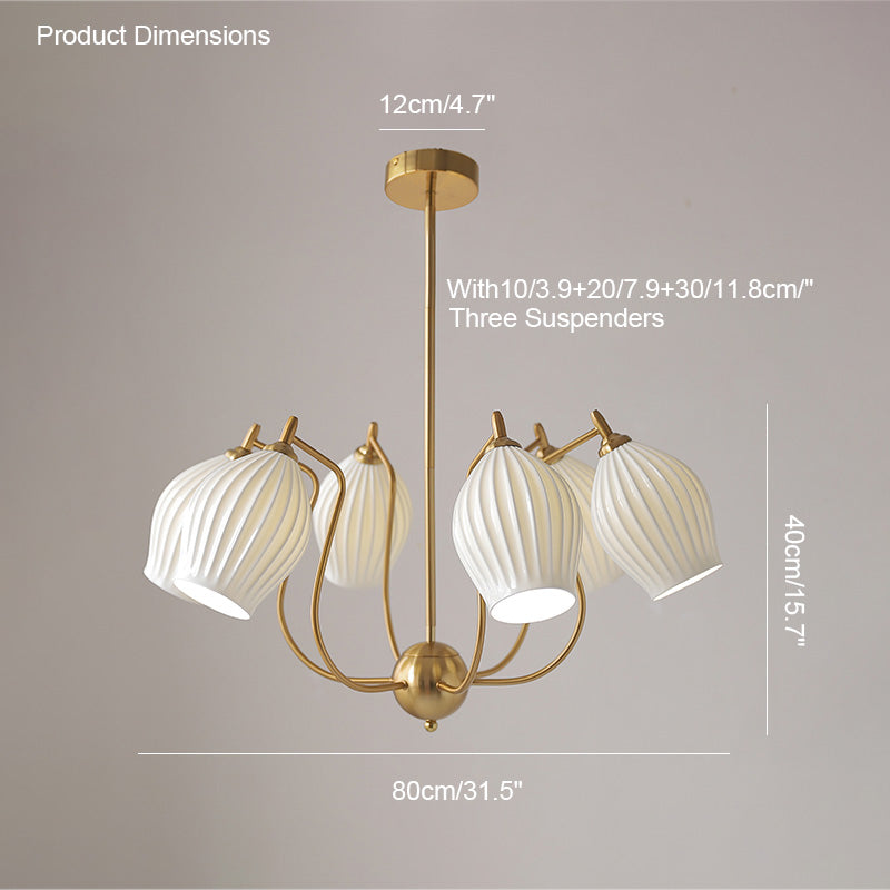 Luxury Modern Copper Chandelier with Frosted Glass Shades - LM1072 - Lumora