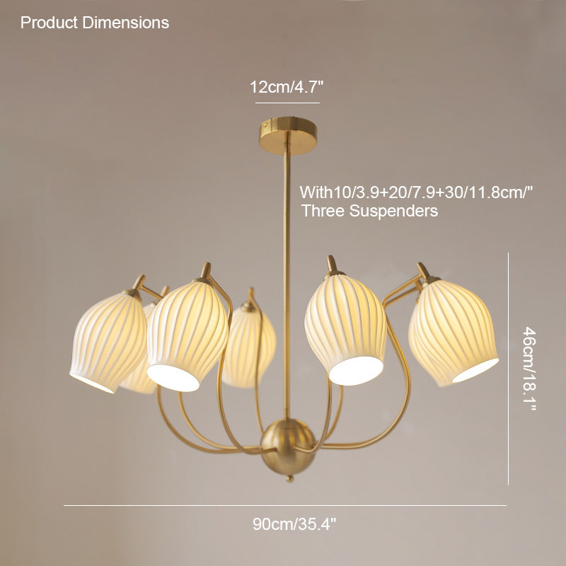 Luxury Modern Copper Chandelier with Frosted Glass Shades - LM1072 - Lumora