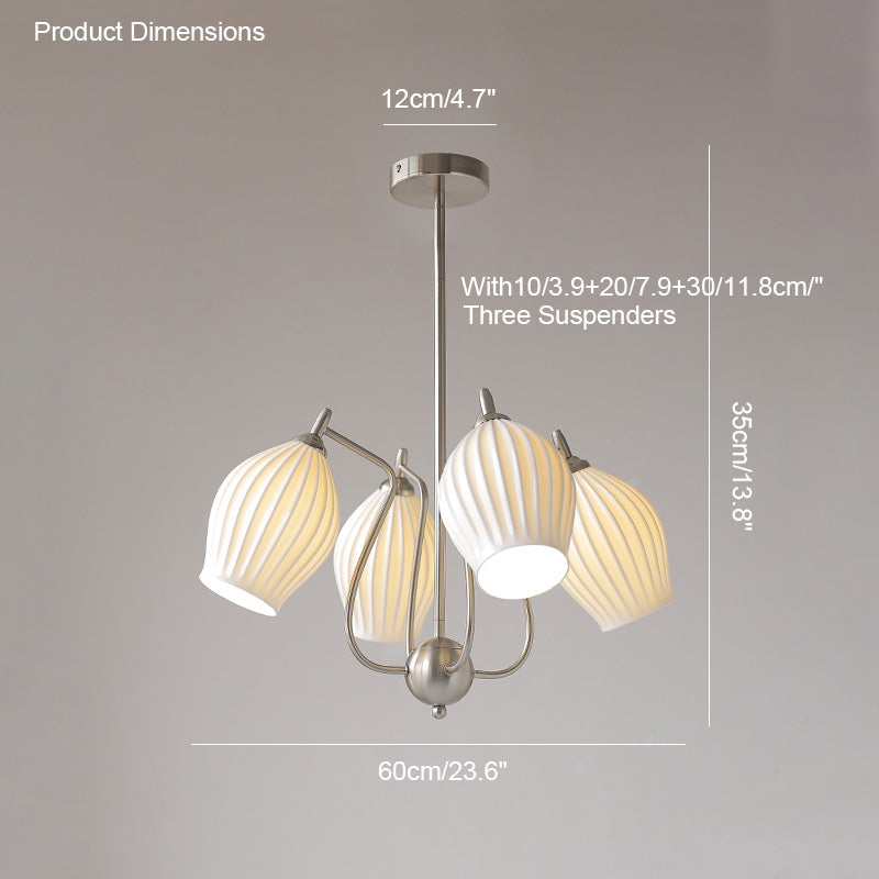 Luxury Modern Copper Chandelier with Frosted Glass Shades - LM1072 - Lumora