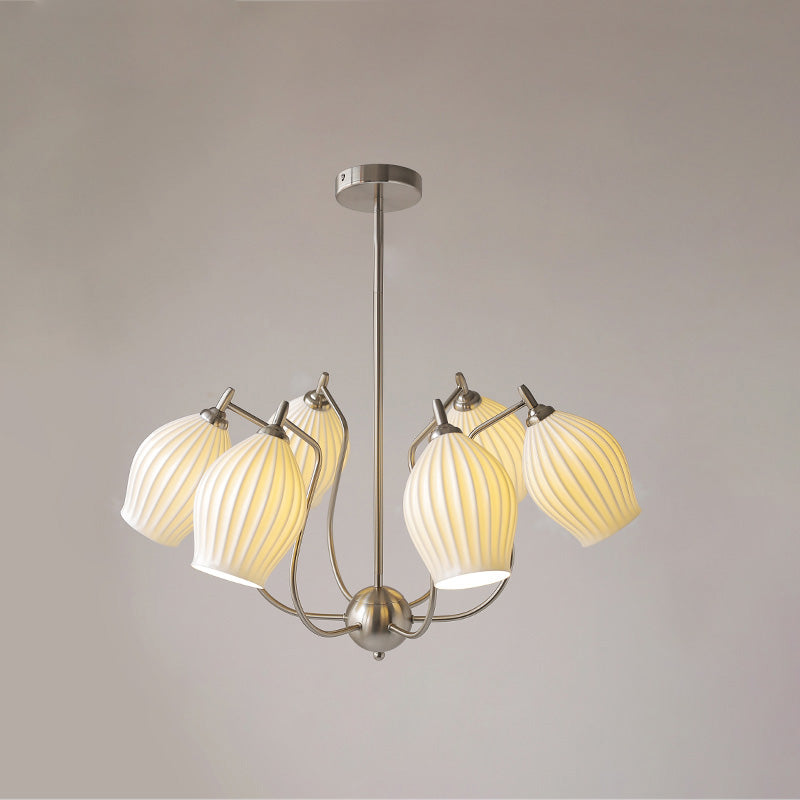 Luxury Modern Copper Chandelier with Frosted Glass Shades - LM1072 - Lumora