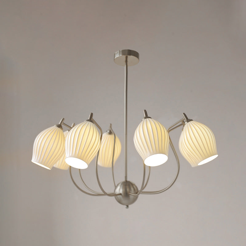Luxury Modern Copper Chandelier with Frosted Glass Shades - LM1072 - Lumora