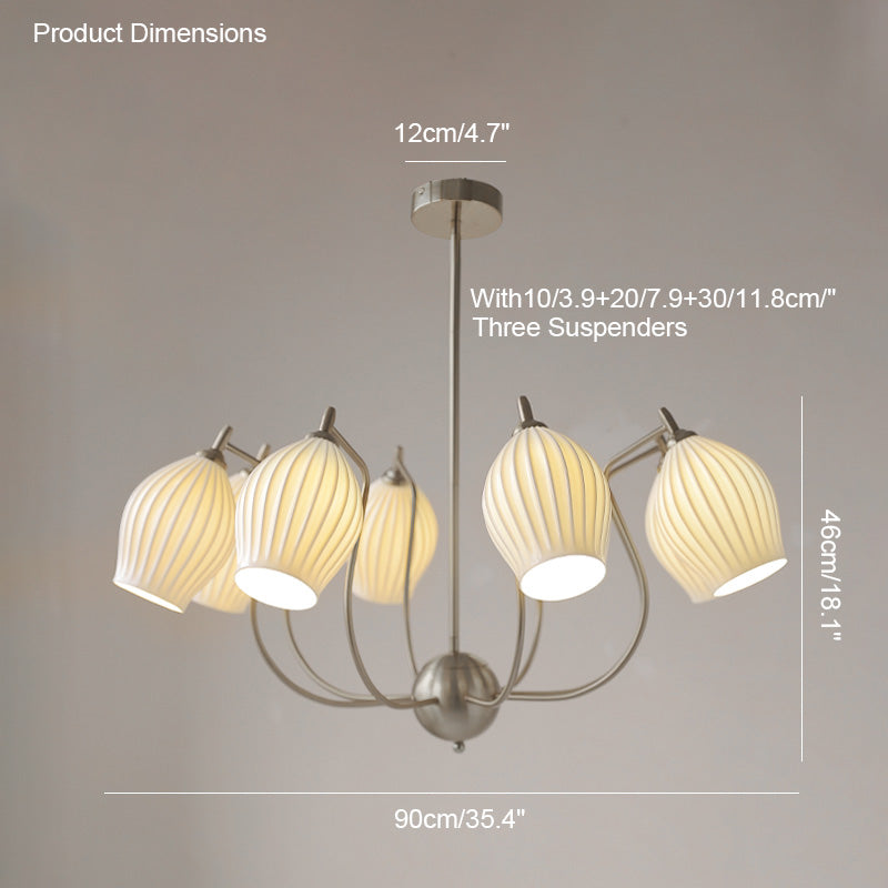 Luxury Modern Copper Chandelier with Frosted Glass Shades - LM1072 - Lumora