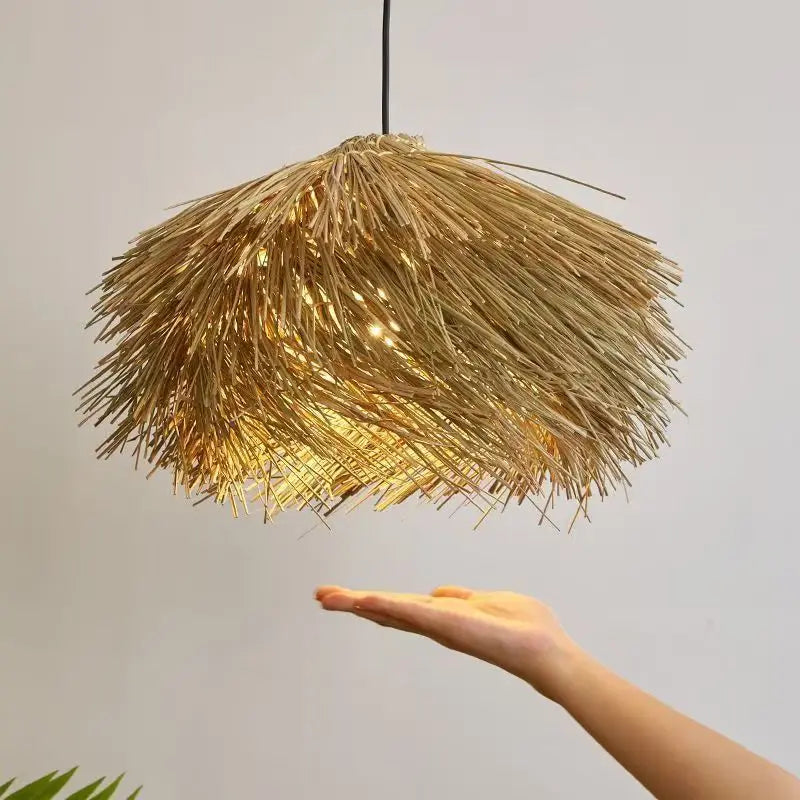 Japanese Style Hand-Knitted Wicker Pendant Light - LM1061 - Lumora