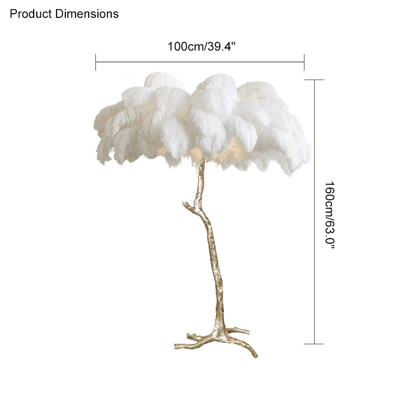 Ostrich Feather Luxury Floor Lamp - LM1016 - Lumora