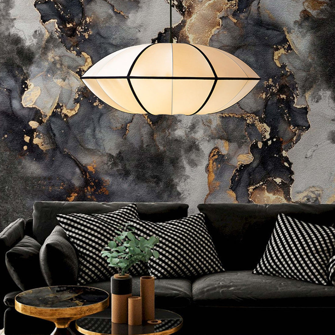 Japanese Vintage Fabric Pendant Light – LM1058 - Lumora