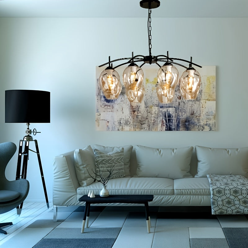 Nordic Glass Pendant Chandelier Cognac 8-Light - LM1055 - Lumora