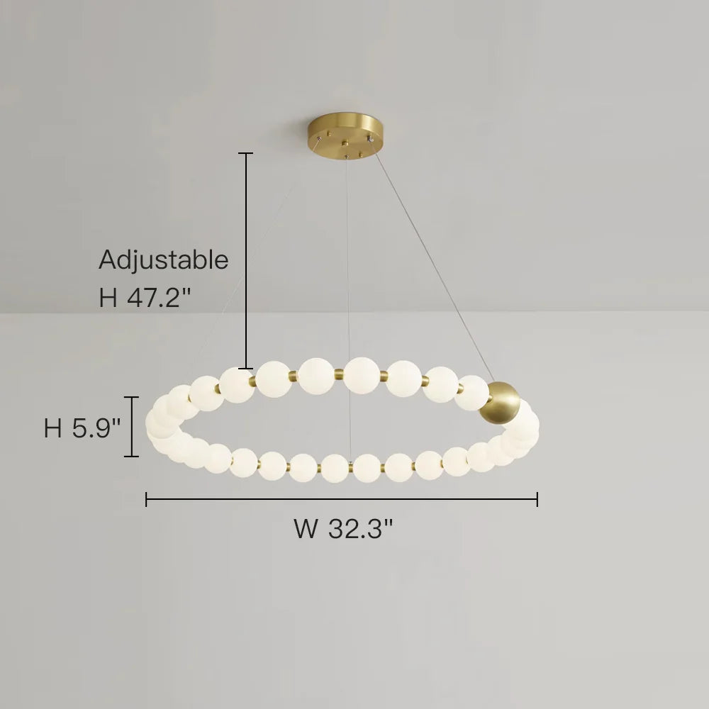 Modern Pearl Necklace Ring Chandelier - LM1051 - Lumora