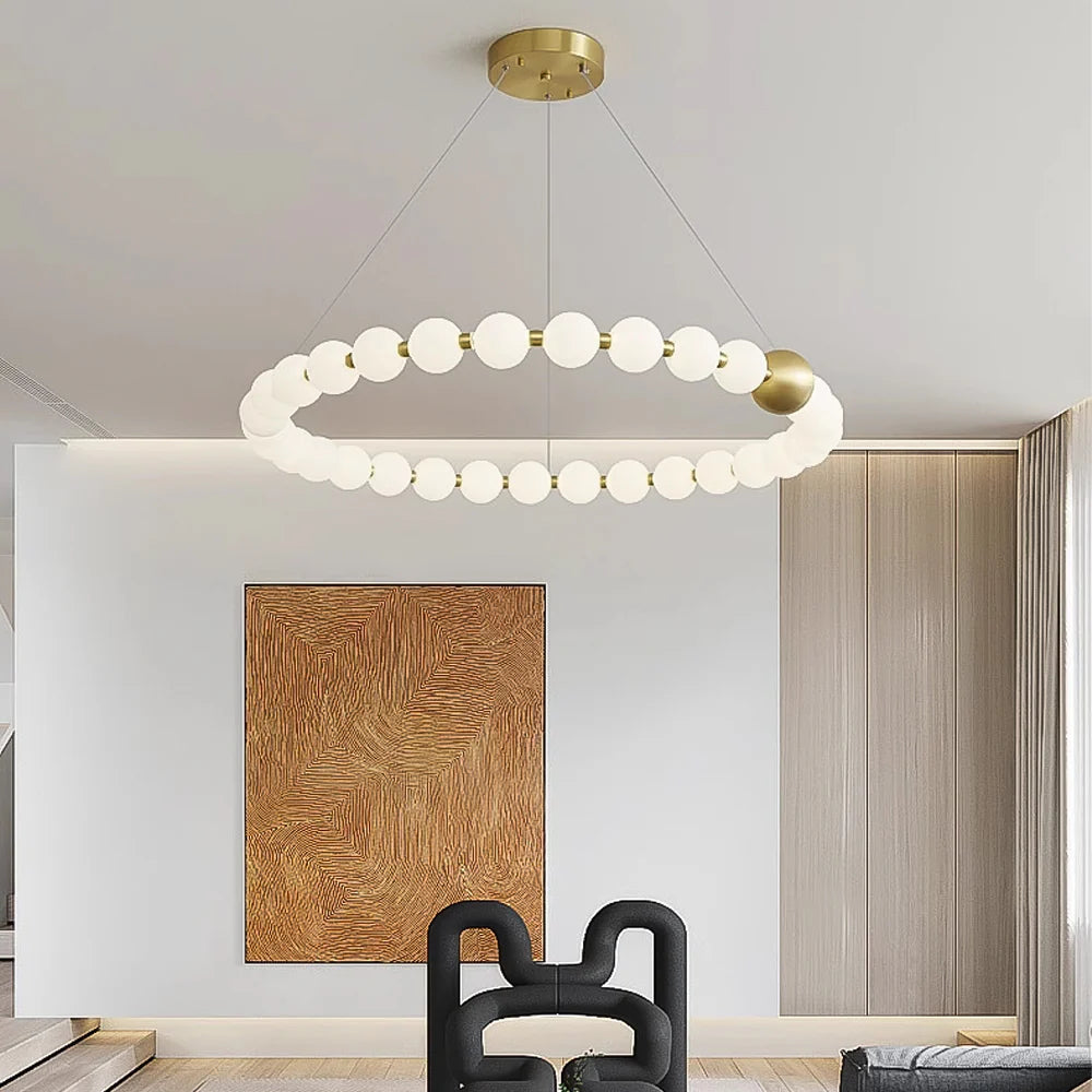 Modern Pearl Necklace Ring Chandelier - LM1051 - Lumora