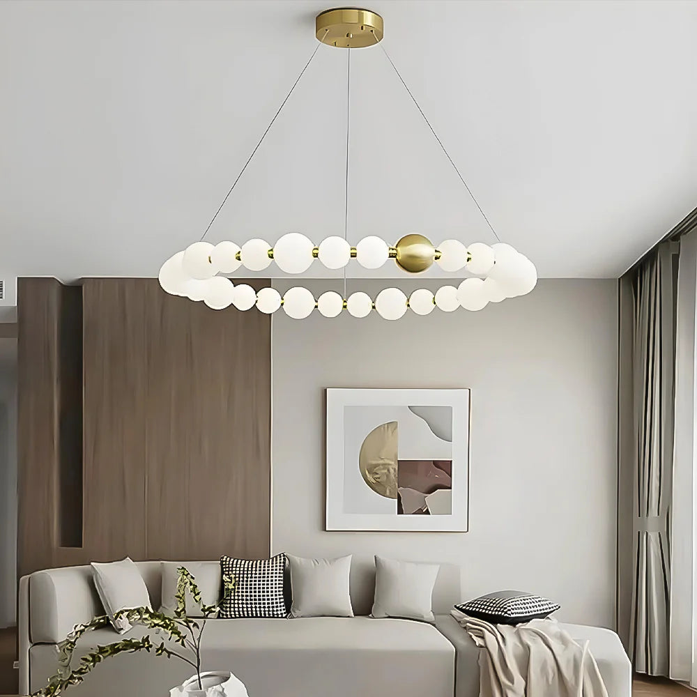 Modern Pearl Necklace Ring Chandelier - LM1051 - Lumora