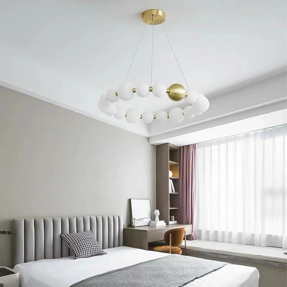 Modern Pearl Necklace Ring Chandelier - LM1051 - Lumora