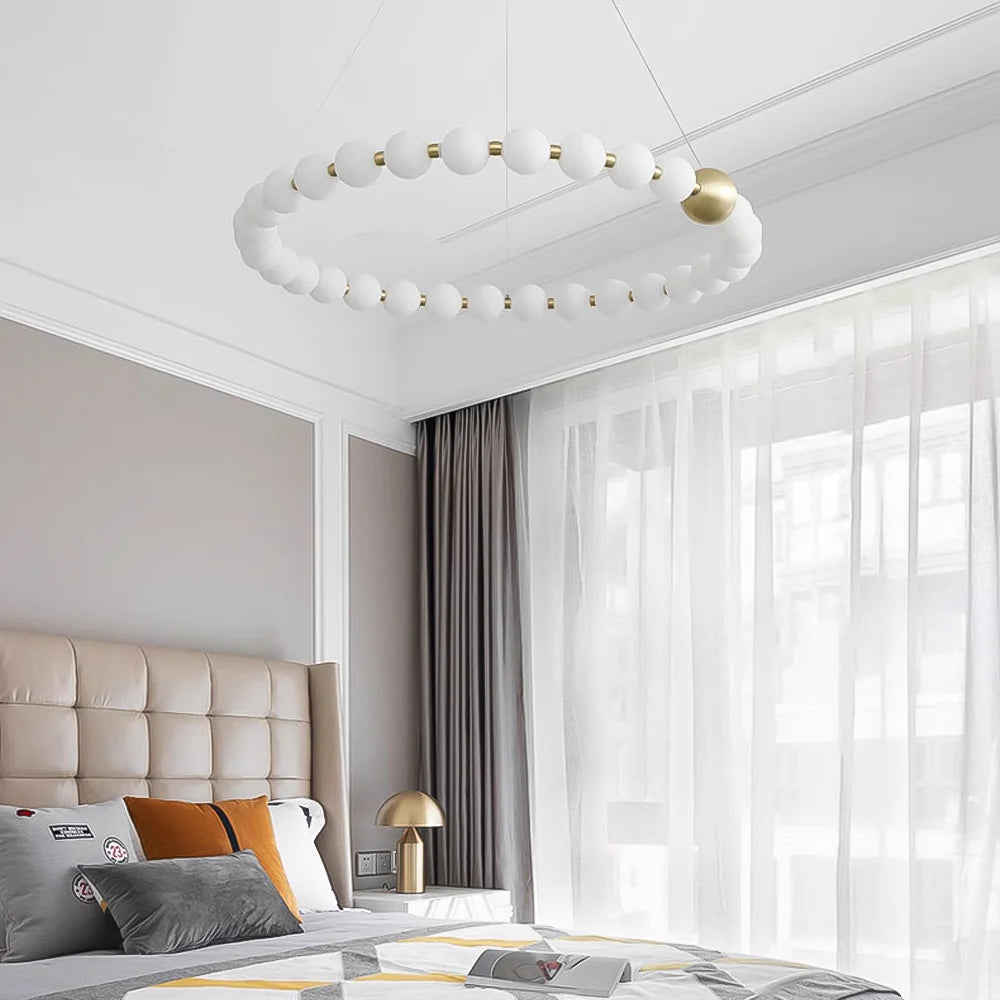 Modern Pearl Necklace Ring Chandelier - LM1051 - Lumora