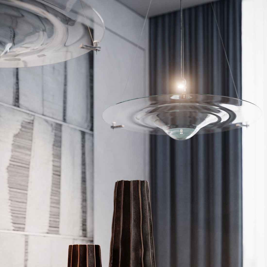 Glass Disc Pendant Light - LM1117