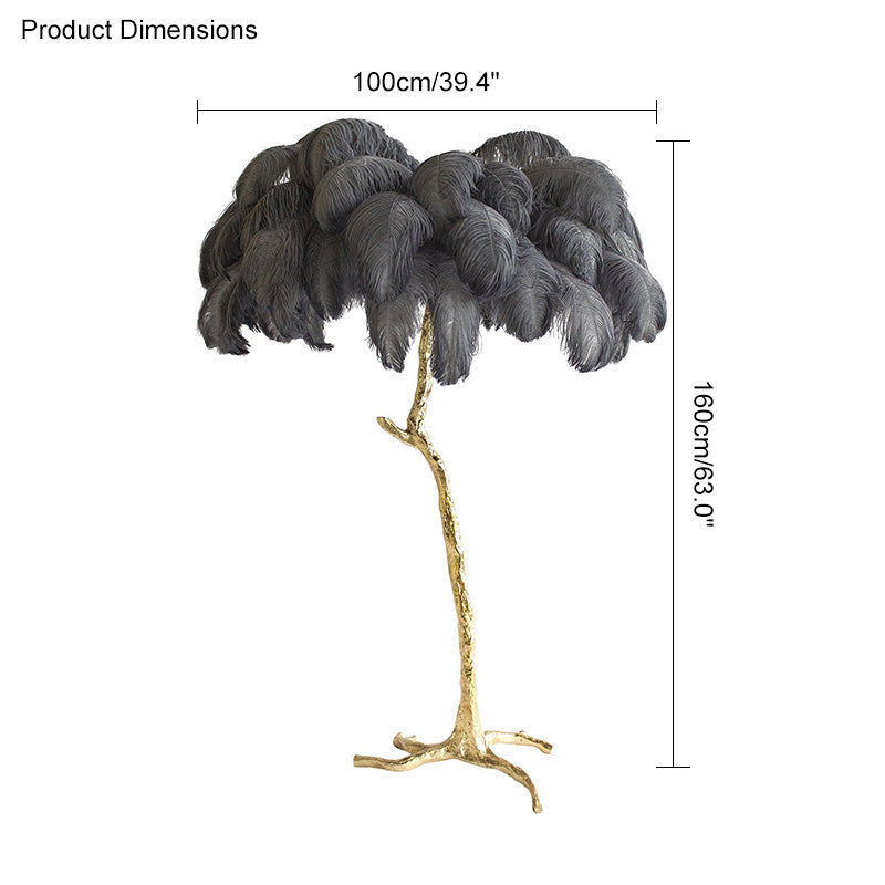 Ostrich Feather Luxury Floor Lamp - LM1016 - Lumora