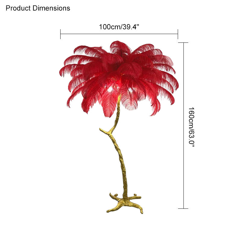 Ostrich Feather Luxury Floor Lamp - LM1016 - Lumora