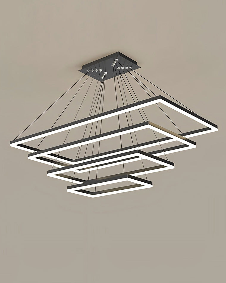 Tiered Rectangular LED Chandelier - LM1031 - Lumora