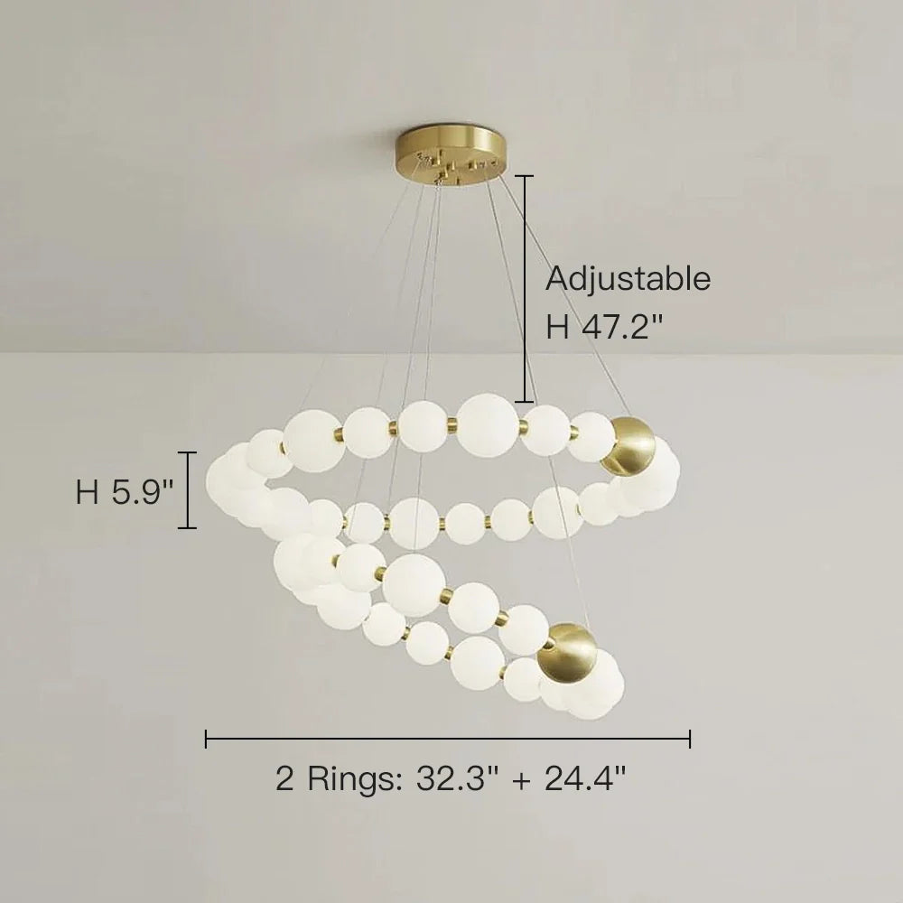 Modern Two-Tier Round Pearl Chandelier -LM1050 - Lumora